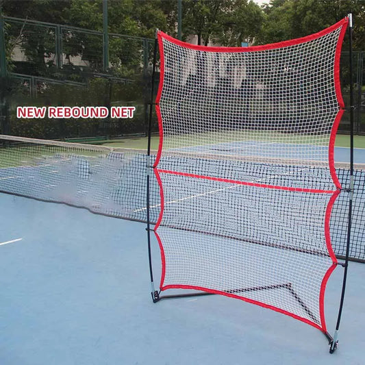 Portable Tennis Training Rebound Net Racquet Sports Ball Rebound Wall Device Tennis Pitchback Net Single Practice Bounceback Net