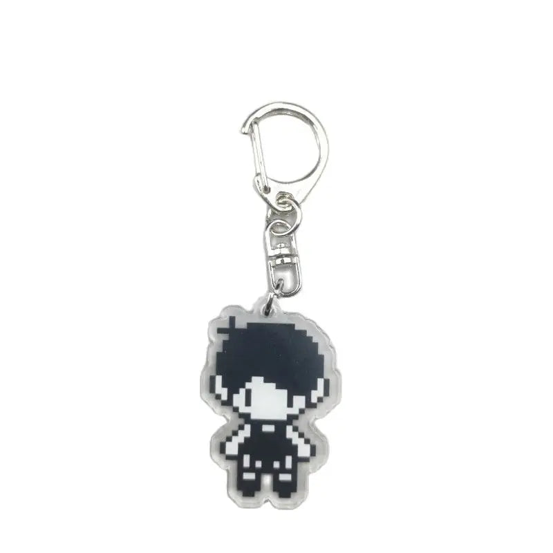 2023 New 4cm Cool And Fun Pixel Acrylic Omori Game Keychain Bag Car Keyring Anime Pendant Accessories Student Gift Kel Basil