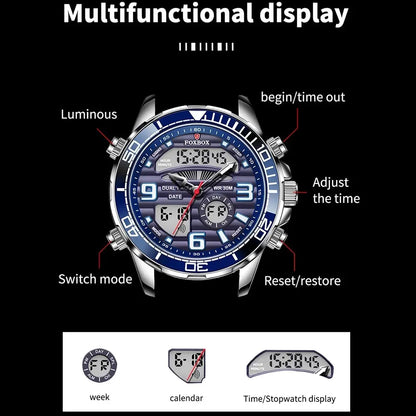 2023 Top Brand Luxury Digital Mens Watches Top Luxury Sport Quartz Wristwatch For Men All Steel Military Waterproof Clock+Box