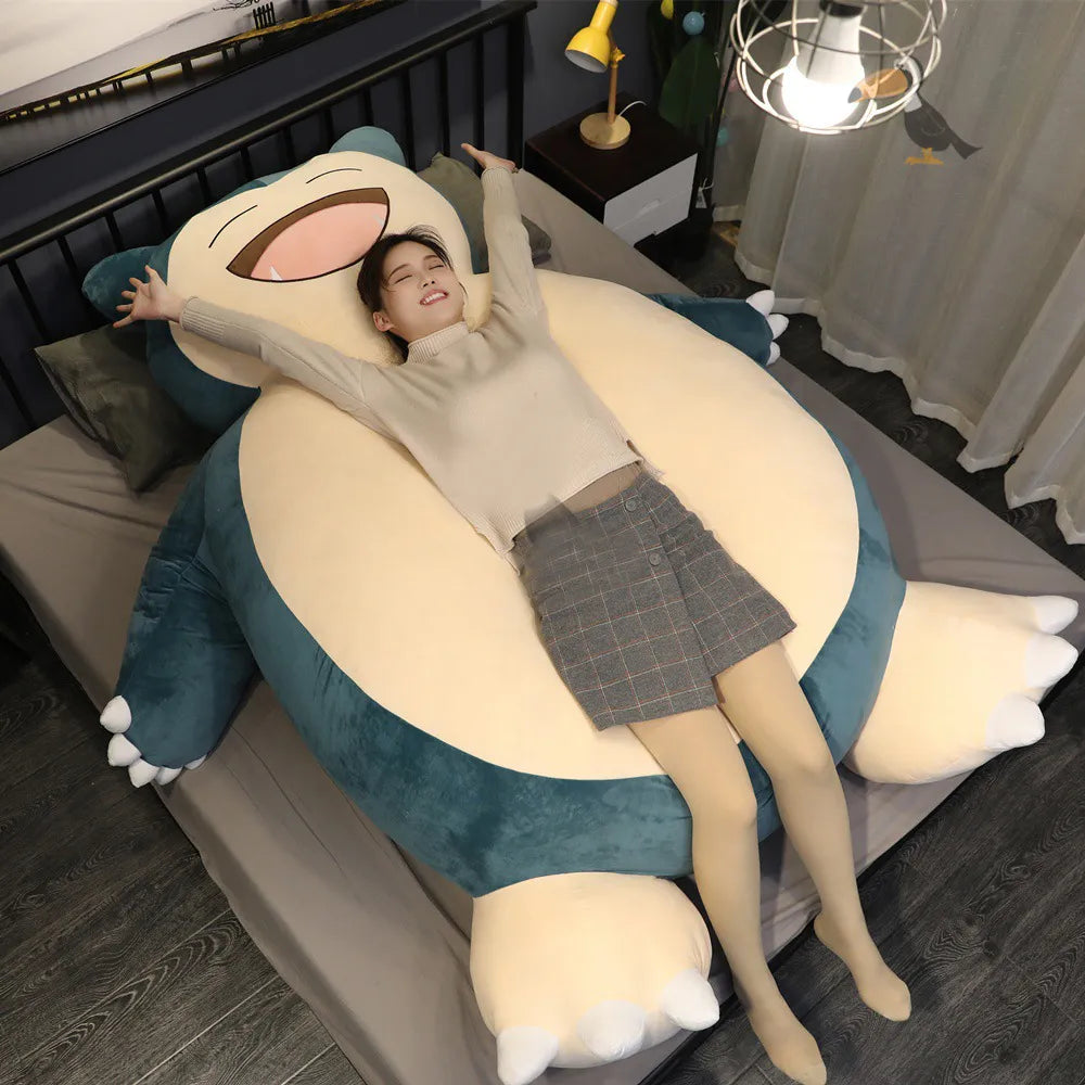 30/200cm Huge Pokemon Snorlax Anime Plush Toys Big Pokémon Plushie Kawaii Semi-finished Leather Holster Pillow Gift for Children