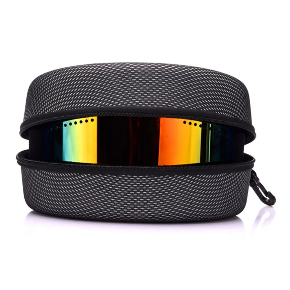 Snow Ski Snowboard Eyeware Case EVA With Zip Hard Carrying Box Glasses Protector Portable Hook Winter Sports Accessories