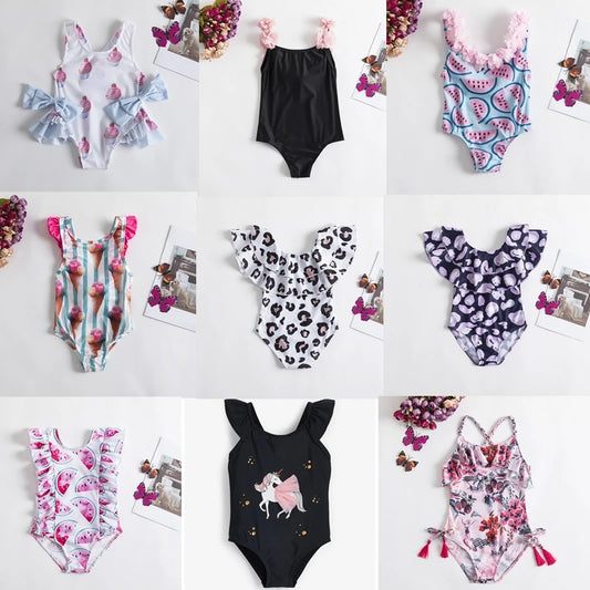 Chic Floral One-piece Swimsuit: Stylish Summer Splash for Little Trendsetters