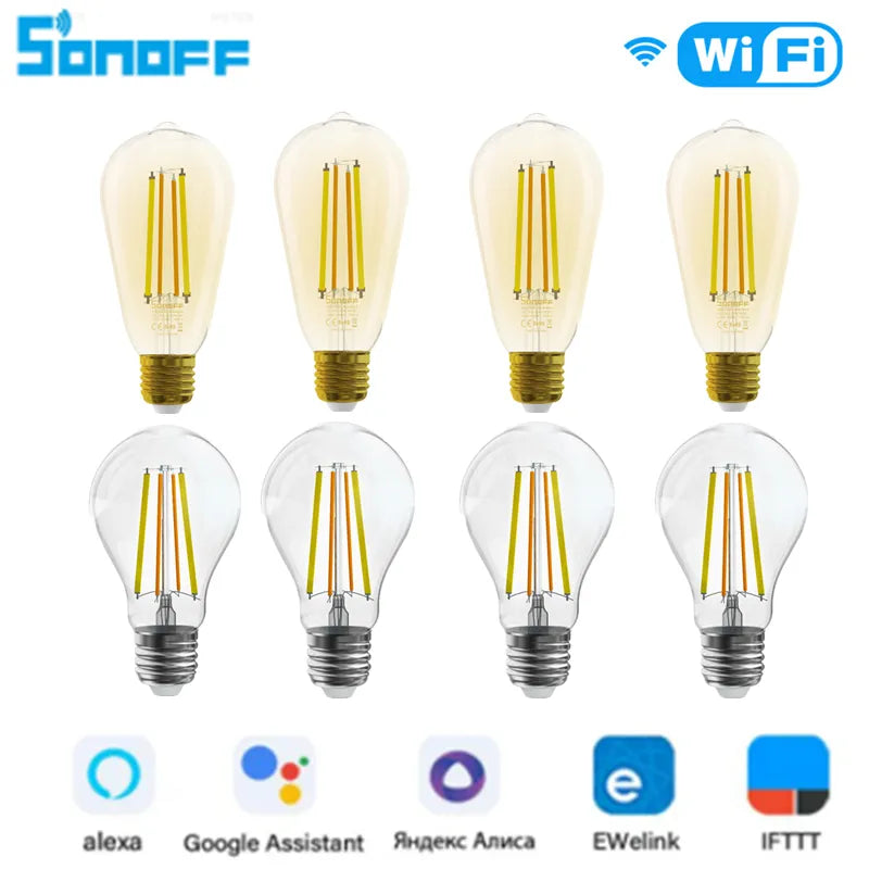 SONOFF B02-F A60/ST64 Smart WiFi LED Bulb E27 Dual-Color Dimmable Light Voice Remote Control With Ewelink APP Alexa Google Home