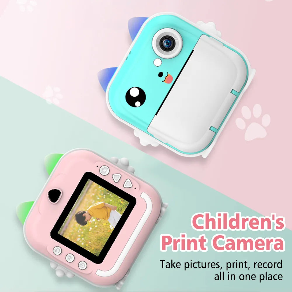 Children Instant  Print Camera Kids Video Photography Digital Photo Camera Toy Mini Thermal Printer Boy Girls Birthday Gift