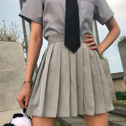 Skirts Women Pleated High Waist Y2k Schoolgirls Solid Casual Streetwear All-match Korean Style Trendy Novelty Daily Comfortable