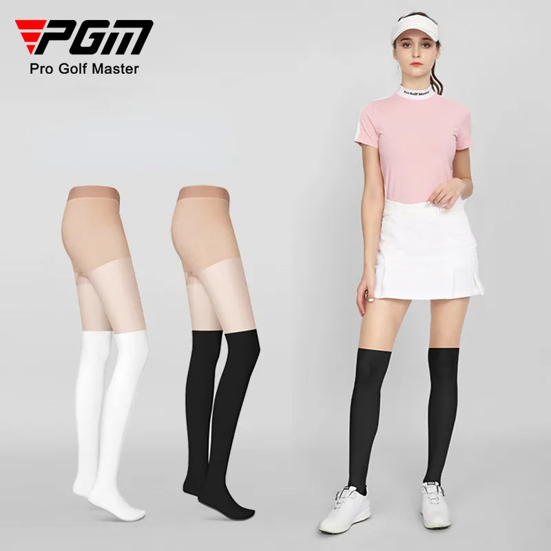 PGM Women's Golf Sunscreen Leggings Sports Socks Summer Lightweight Breathable Spliced Anti Hook Silk Socks WZ023