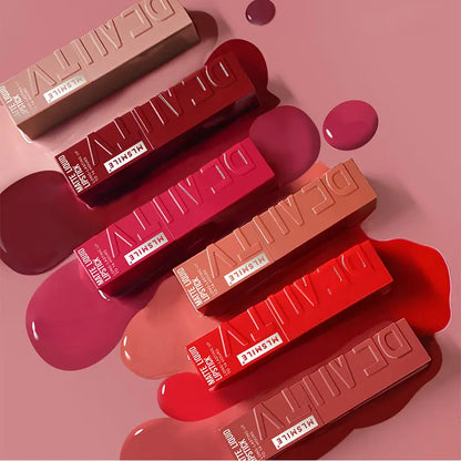 New Matte Ink Liquid Lipstick Makeup, Long Lasting High Impact Color Velvet Nude Lip Gloss Waterproof Red Lip Makeup