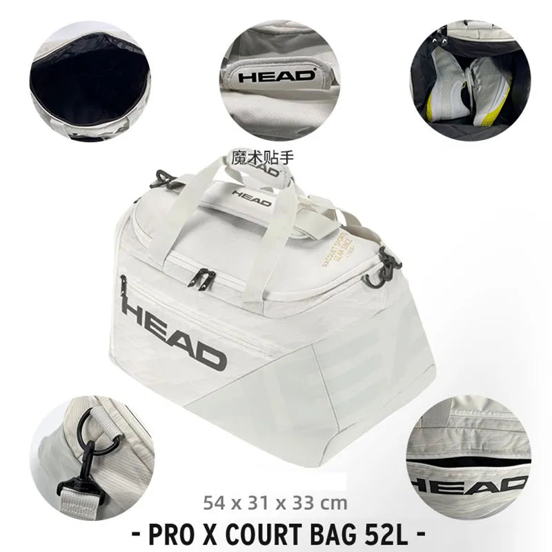 HEAD Pro X Djokovic Court Bag Tennis Backpack 6R 9R 12R Racquet Bag Large Capacity