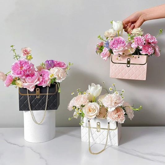 4/12PCS Flower Bag Box Packaging Box For Flowers Rose Box Valentines Empty Rose Box Bag Flower Packaging Valentine's Day Gifts