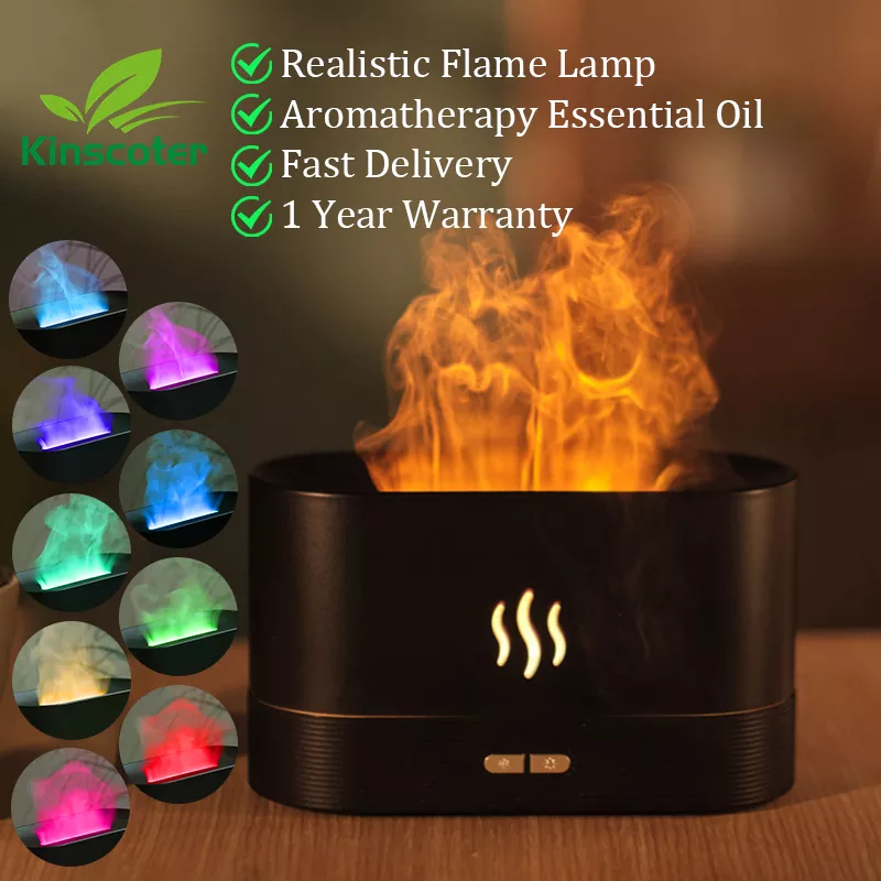 Create Serenity: Kinscoter Ultrasonic Aroma Diffuser - LED Flame Lamp, Essential Oil Humidifier - MAGNET MARKET