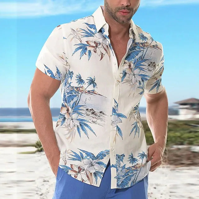 2023 Coconut Tree Shirts For Men 3d Printed Men's Hawaiian Shirt Beach 5xl Short Sleeve Fashion Tops Tee Shirt Man Blouse Camisa