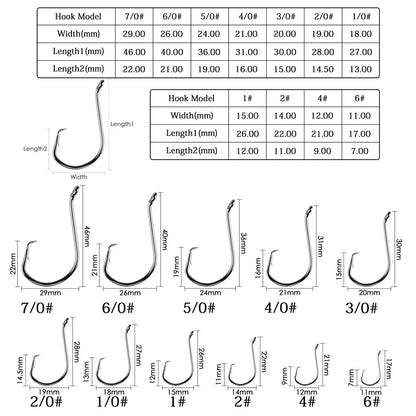 20pcs/box 6#-7/0# High Carbon Steel Fishing Hooks Octopus Sport Circle Fishing Hook Carp Fishhook Jig Big Barbed Sea Fishhooks