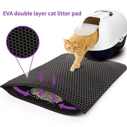 Pet Litter Box Mat Waterproof Non-slip Sand Litter Mat Double Layer Toilet Clean Pad For Cats House Clean Accessories Cat Pad