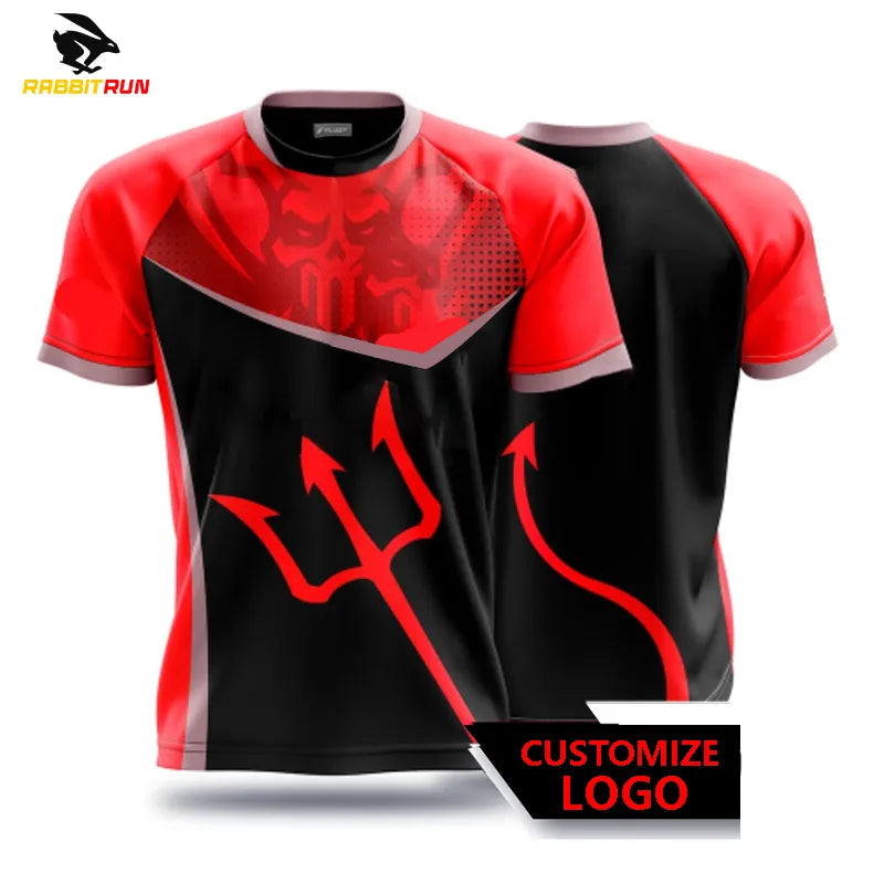 New Men's T-shirts for Men Quick-Drying Tees Shirt Uniforms Game competition Clothing Printed T-shirts Boys Breathable Sport