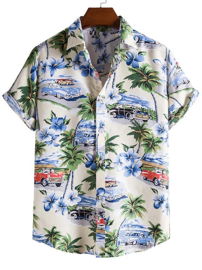 Hawaiian 3D Coconut Tree Top Men's Summer Beach Casual Clothing Street Outdoor Party Men's Shirt Loose Breathable Men's Clothing - MAGNET MARKET