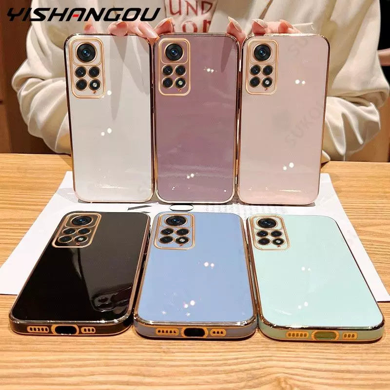 Plating Case For Xiaomi Redmi Note 11 10 9 Pro 11s 9s Mi 11T 11 Lite 5G NE Poco F3 X5 X3 13T M3 M4 Pro 5G Soft Silicone Cover