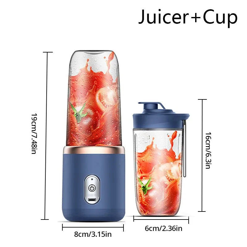 Portable Electric Juice Extractor: Household Multi-Function Mixing Cup - Blue/Pink - MAGNET MARKET