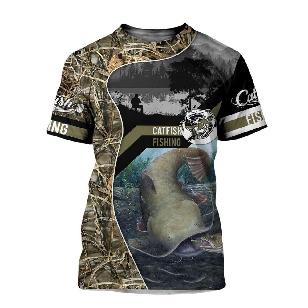 2023 New Men's T-Shirts Short Sleeve Tops Summer Clothing Fishing Graphic Shirts Men Dress Streetwear O-Neck Pullovers 5XL Tee - MAGNET MARKET