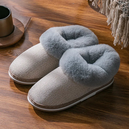 Women Men Couples Home Slippers New Fashion Warm Winter Furry Soft Short Plush Slipper Non Slip Bedroom Slides Indoor Shoes