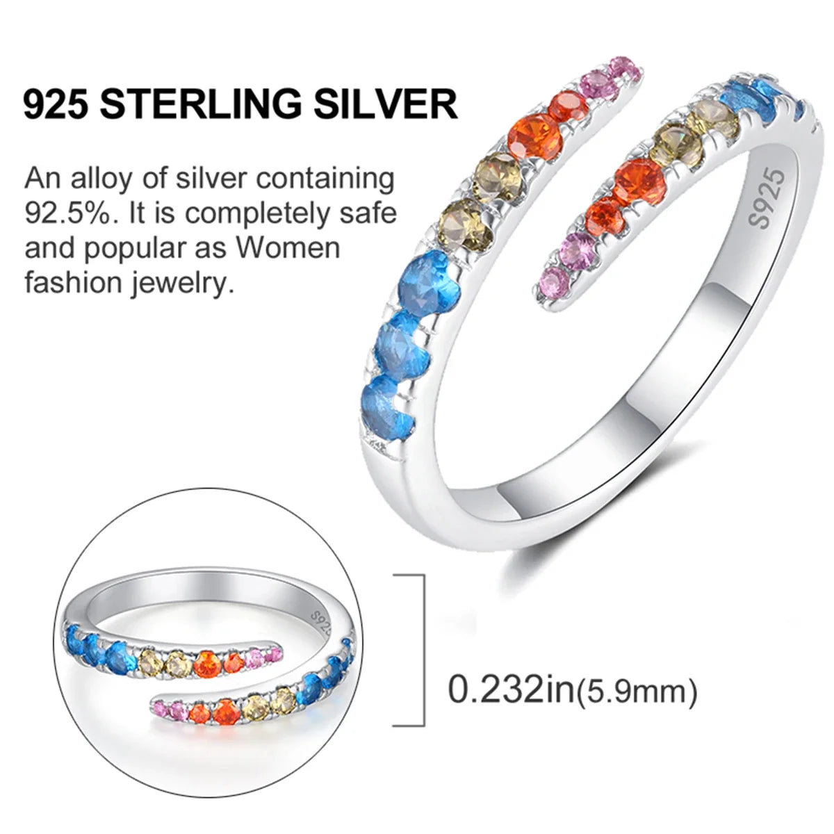 925 Sterling Silver Rings for Women Sparkling Head Engagement Ring Flower Ring Daisy Rings Original Festival Jewelry Gift