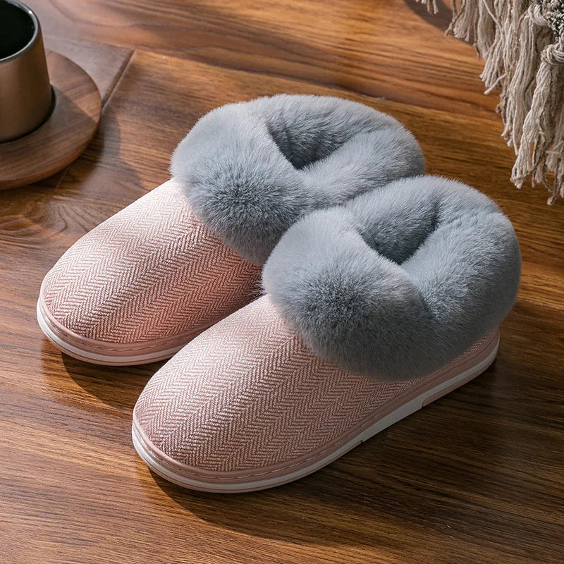 Women Men Couples Home Slippers New Fashion Warm Winter Furry Soft Short Plush Slipper Non Slip Bedroom Slides Indoor Shoes