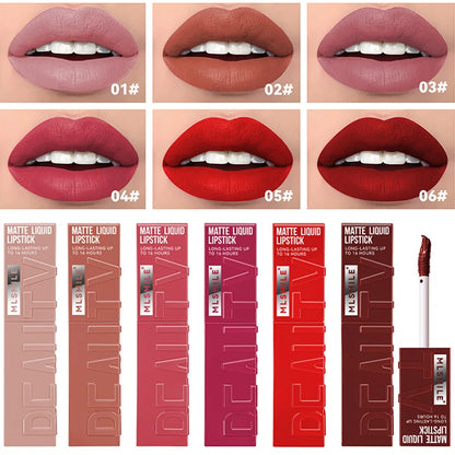 New Matte Ink Liquid Lipstick Makeup, Long Lasting High Impact Color Velvet Nude Lip Gloss Waterproof Red Lip Makeup