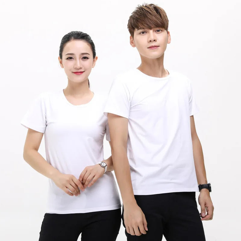 Sublimation Blank White T-Shirts for Man Women Kids Casual Short Sleeve Summer Tops Tee Shirts