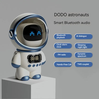 Intelligent Astronaut Bluetooth Speaker Creative Digital Smart Alarm Clock FM Radio Electronic Sleeping Night Light Table Clock