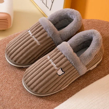 Women Men Couples Home Slippers New Fashion Warm Winter Furry Soft Short Plush Slipper Non Slip Bedroom Slides Indoor Shoes