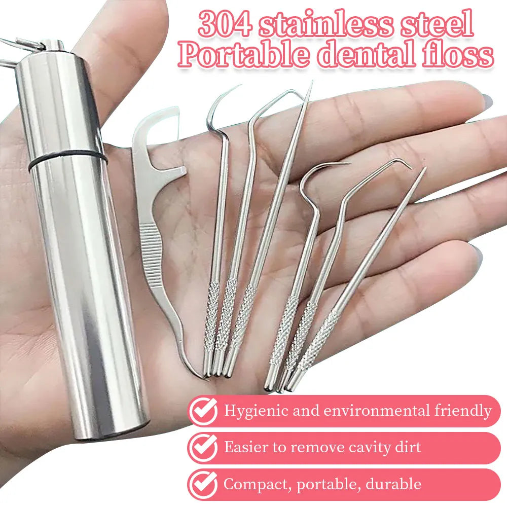 Revolutionize Oral Hygiene: Stainless Steel Toothpick Set for On-the-Go Clean - MAGNET MARKET