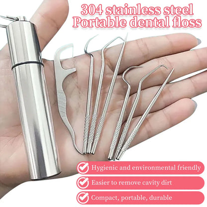 Revolutionize Oral Hygiene: Stainless Steel Toothpick Set for On-the-Go Clean - MAGNET MARKET