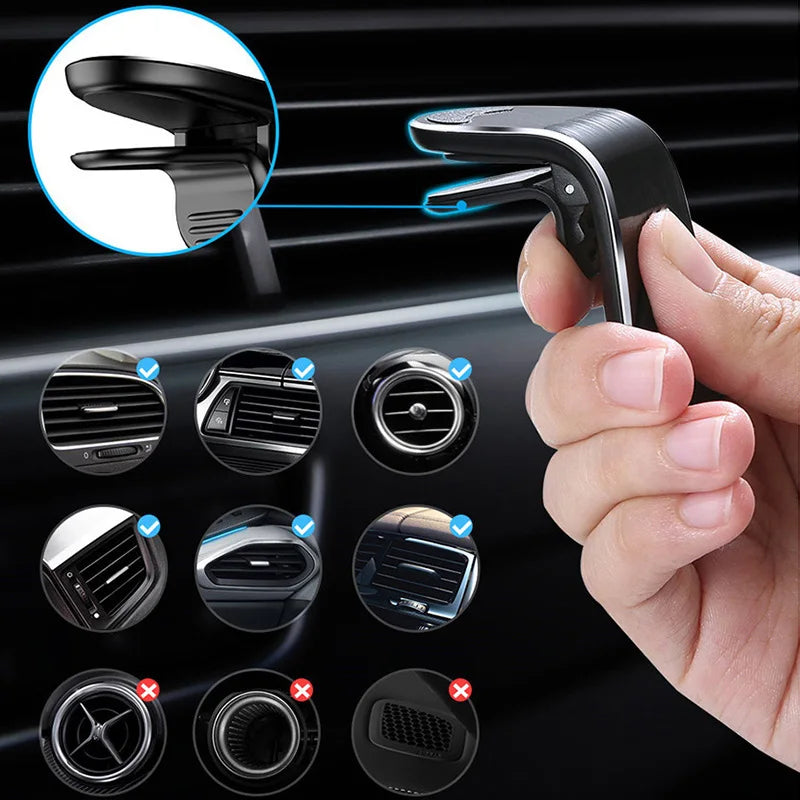 L-Type Magnetic Phone Holder in Car Smartphone Stand Clip for Mount Car Magnetic Phone Holder Suit to All Model Cellphone iphone