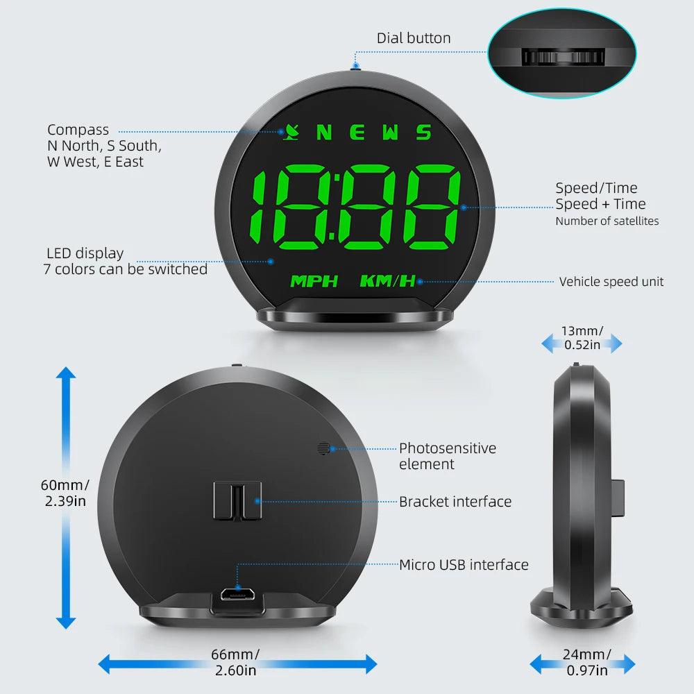 GPS G13 Head Up Display HUD For All Car Digital Speedometer Vehicle Plug And Play Windshield Electronic Accessories