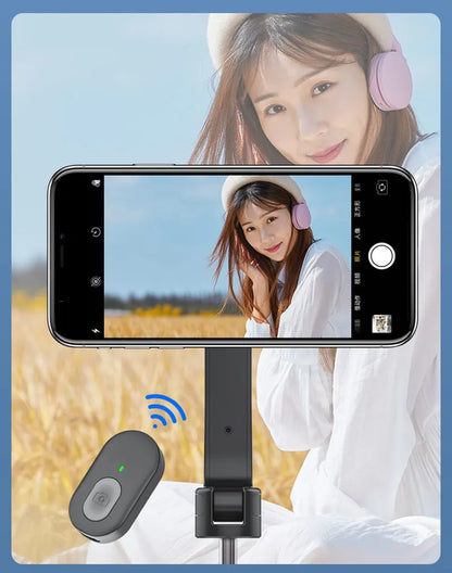 Portable Magnetic Selfie Stick Tripod with Remote Magsafe Cellphone Stand for iPhone 14 13 12 Pro Max Vertical Shooting