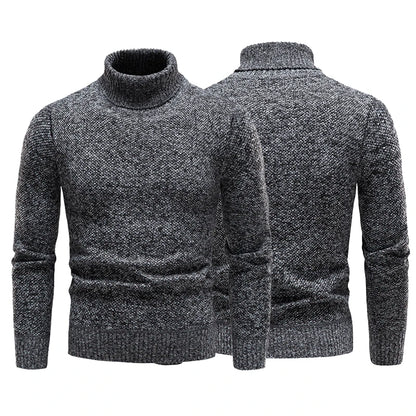 Brand Men Turtleneck Sweaters and Pullovers 2023 New Fashion Knitted Sweater Winter Men Pullover Homme Wool Casual Solid Clothes