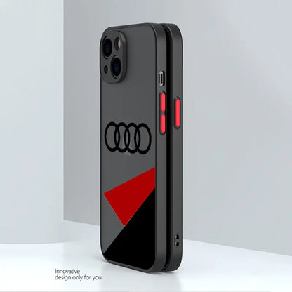 RS-Audi Wheels  Engine Matte Phone Case For iPhone 15 14 13 12 11 Pro Max Plus 13 Mini X XR XS MAX 8 7 Plus 6 Hard PC Coque