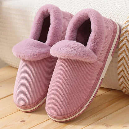 Women Men Couples Home Slippers New Fashion Warm Winter Furry Soft Short Plush Slipper Non Slip Bedroom Slides Indoor Shoes