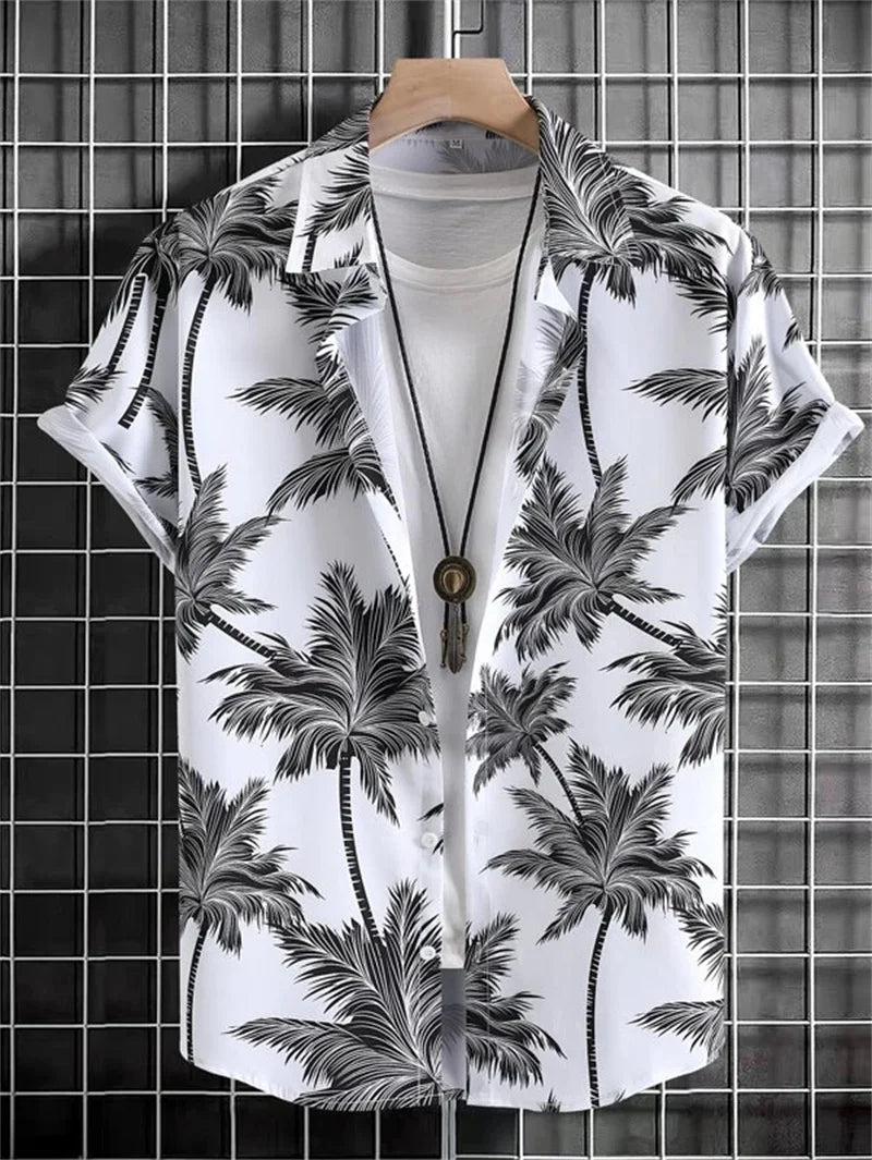 Hawaiian 3D Coconut Tree Top Men's Summer Beach Casual Clothing Street Outdoor Party Men's Shirt Loose Breathable Men's Clothing - MAGNET MARKET