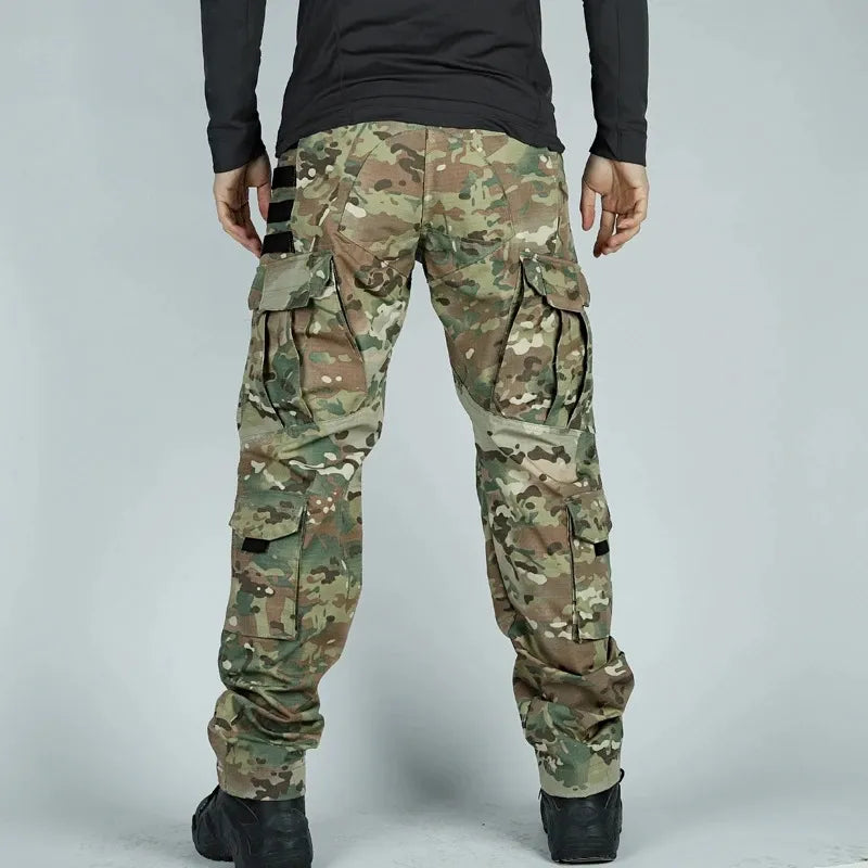 Tactical Cargo Pants Mens Multi-Pockets Wear-resistant Military Trousers Outdoor Training Hiking Fishing Casual Loose Pants Male