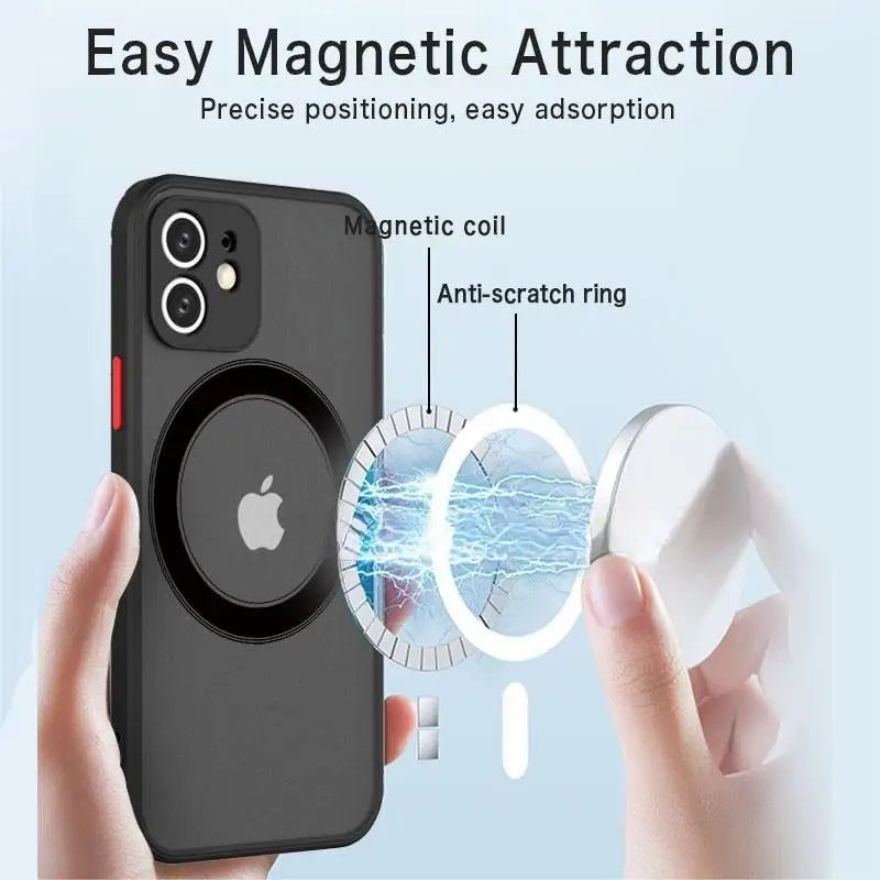 Magnetic Magsafe Matte Case for iPhone 15 13 14 12 11 Pro Max XS XR X Shockproof Armour Covers for iPhone 15 14 Plus 12 13 Mini