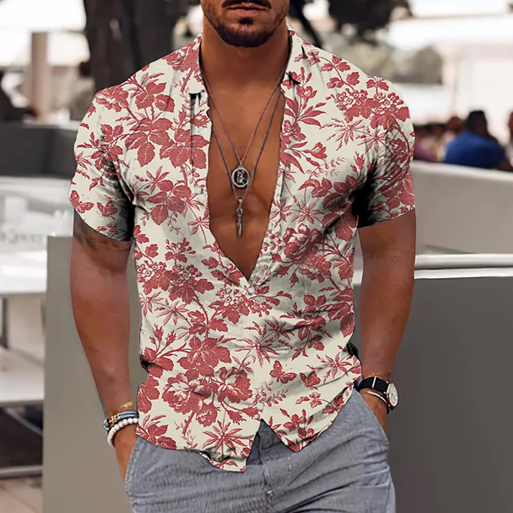 2023 Coconut Tree Shirts For Men 3d Printed Men's Hawaiian Shirt Beach 5xl Short Sleeve Fashion Tops Tee Shirt Man Blouse Camisa