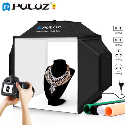 PULUZ 40cm Photo Studio Light Box 4 Colors Background,Photography Studio Shooting Tent Box Kit,Photography Lightbox Softbox Kit