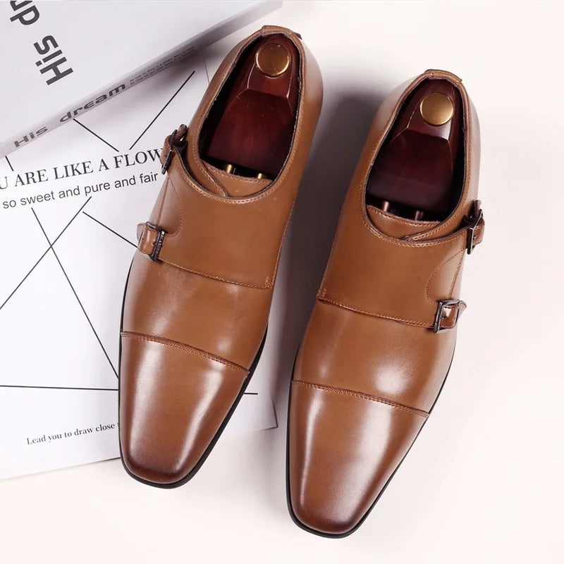 2024 Classic Crocodile Pattern Business Flat Shoes Men Designer Formal Dress Leather Shoes Men's Loafers Christmas Party Shoes