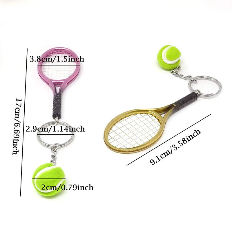 30Pcs Tennis Table Tennis Ping Pong Racquet Bat Sports Keychain Novelty Gifts