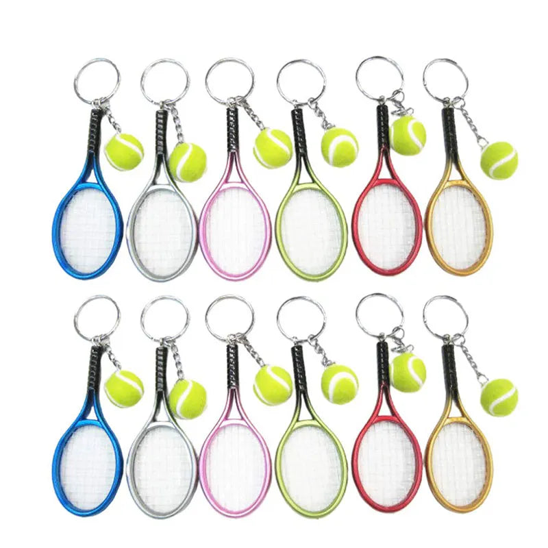 30Pcs Tennis Table Tennis Ping Pong Racquet Bat Sports Keychain Novelty Gifts