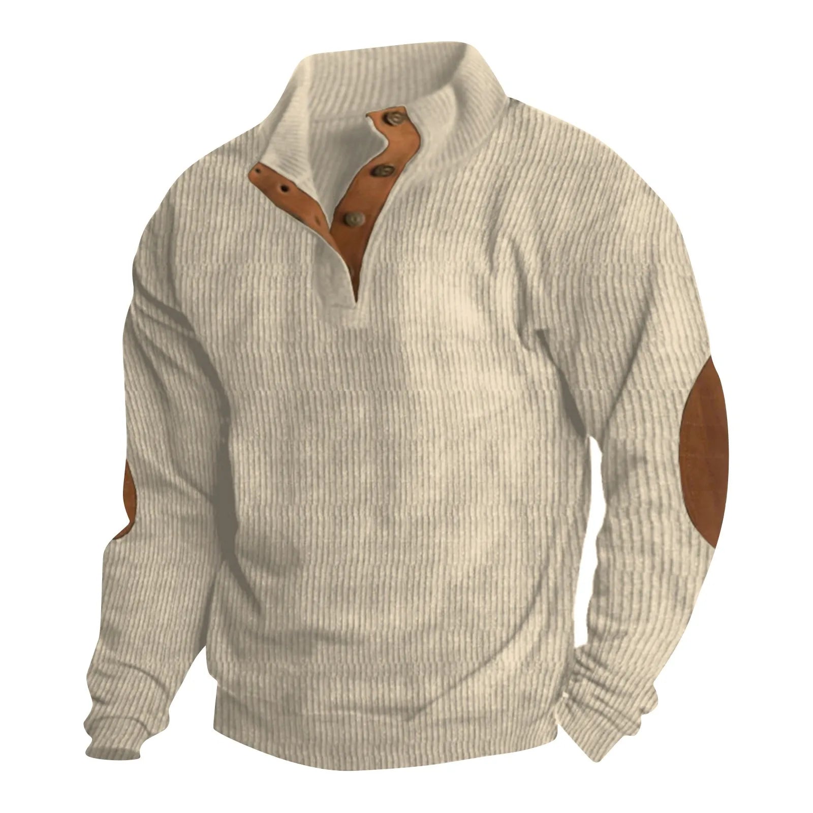 Men's Stand Collar Long-Sleeved Sweater: Fashionable and Casual Autumn Style - MAGNET MARKET