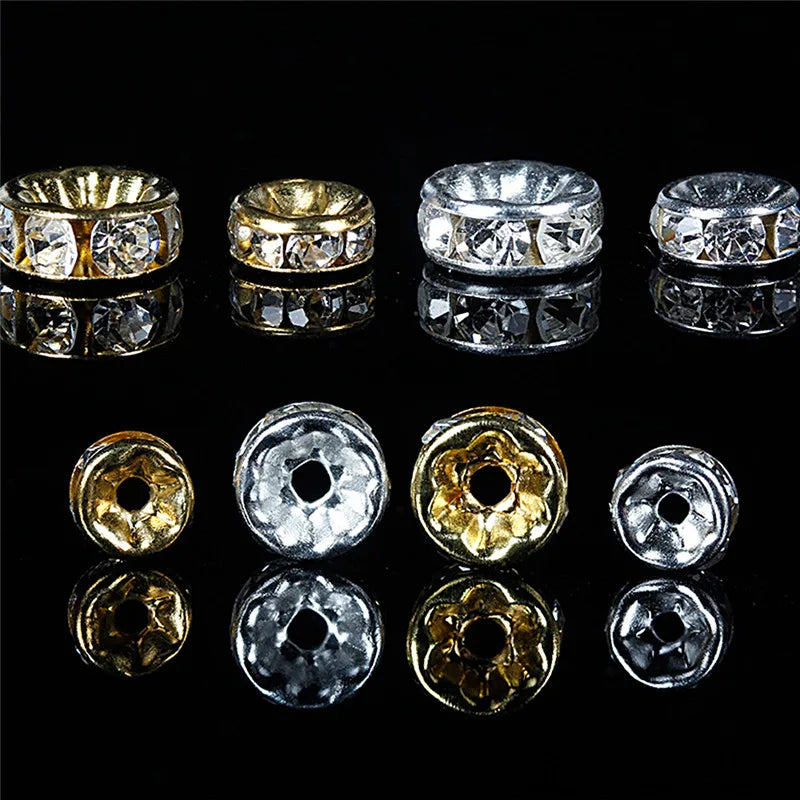 Stainless steel crystal beads