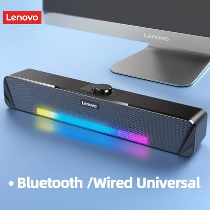 Original Lenovo TS33 Wired and Bluetooth 5.0 Speaker 360 Home Movie Surround Sound Bar Audio Speaker For Desk Computer Subwoofer