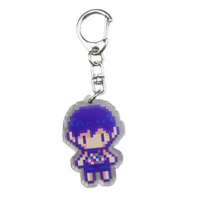 2023 New 4cm Cool And Fun Pixel Acrylic Omori Game Keychain Bag Car Keyring Anime Pendant Accessories Student Gift Kel Basil