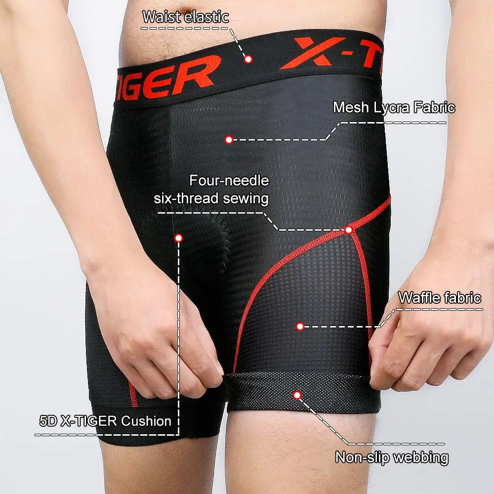 X-TIGER Men's Cycling Shorts Breathable Mesh Cycling Underwear Gel Pad Shockproof MTB Bike Shorts dropshipping Bicycle Underwear